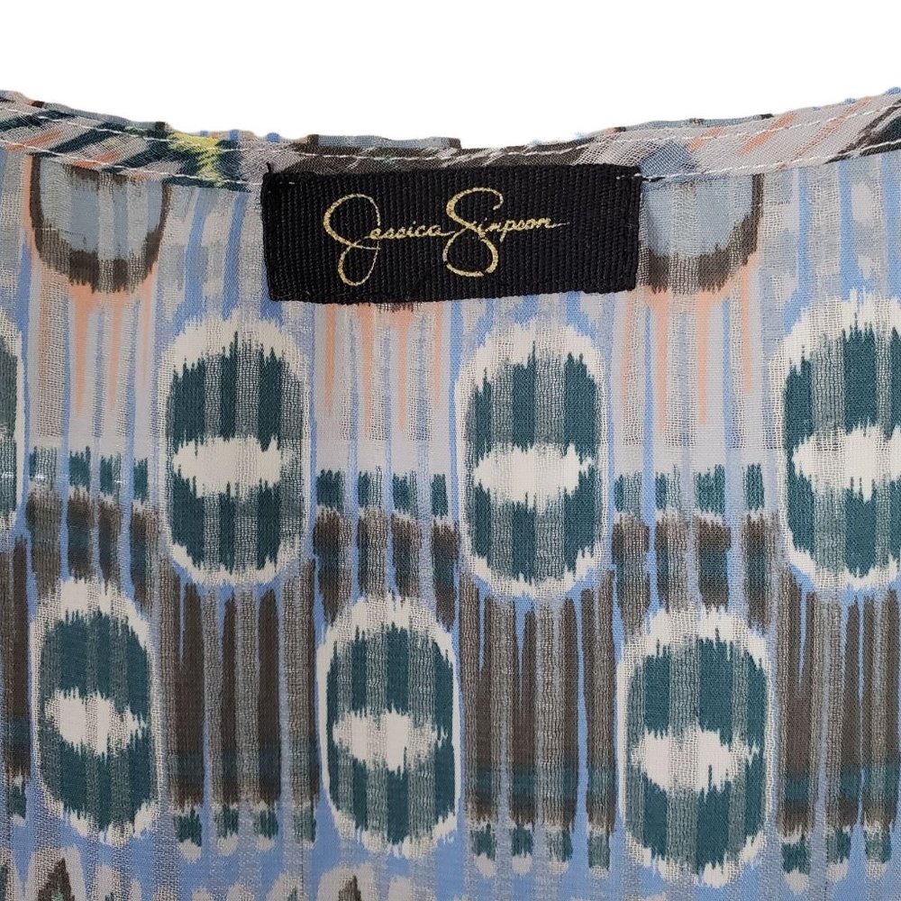 Jessica Simpson Size 2x Blouse Semi Sheer Chiffon Pullover Boho Hippy Shirt Top - Picture 7 of 8